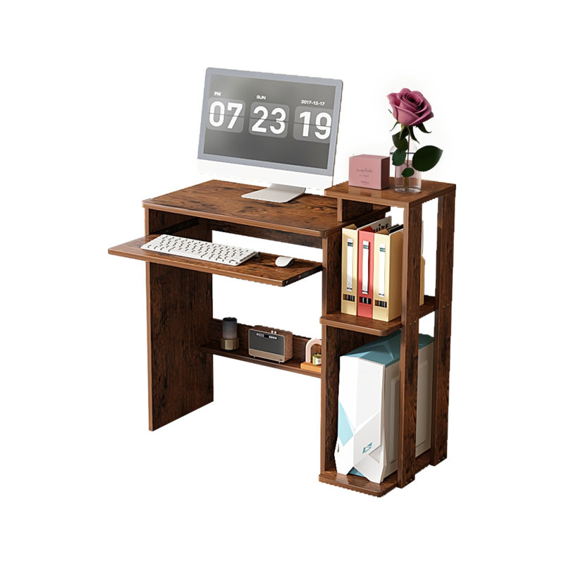 A simple and practical computer desk with optimized space,White, White