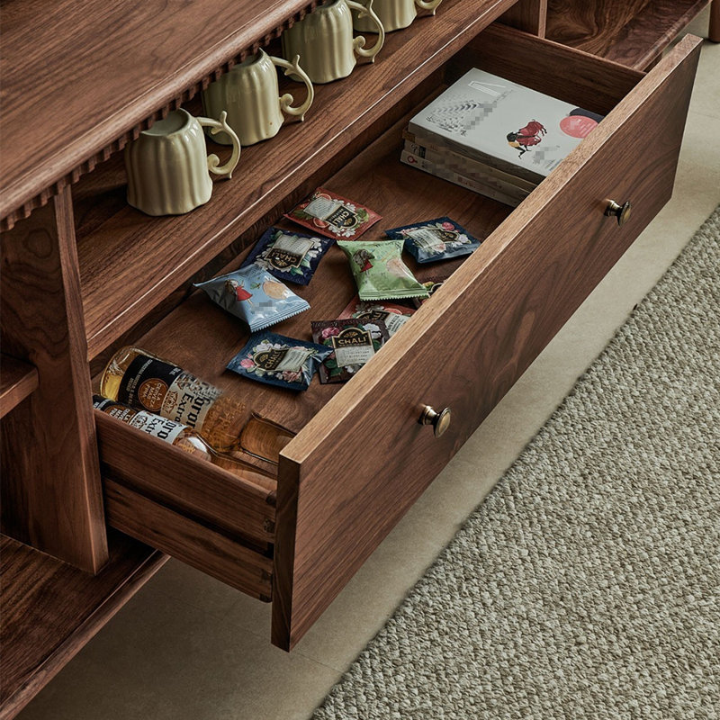 Meuble télé rétro en bois massif de style français, 70.78"