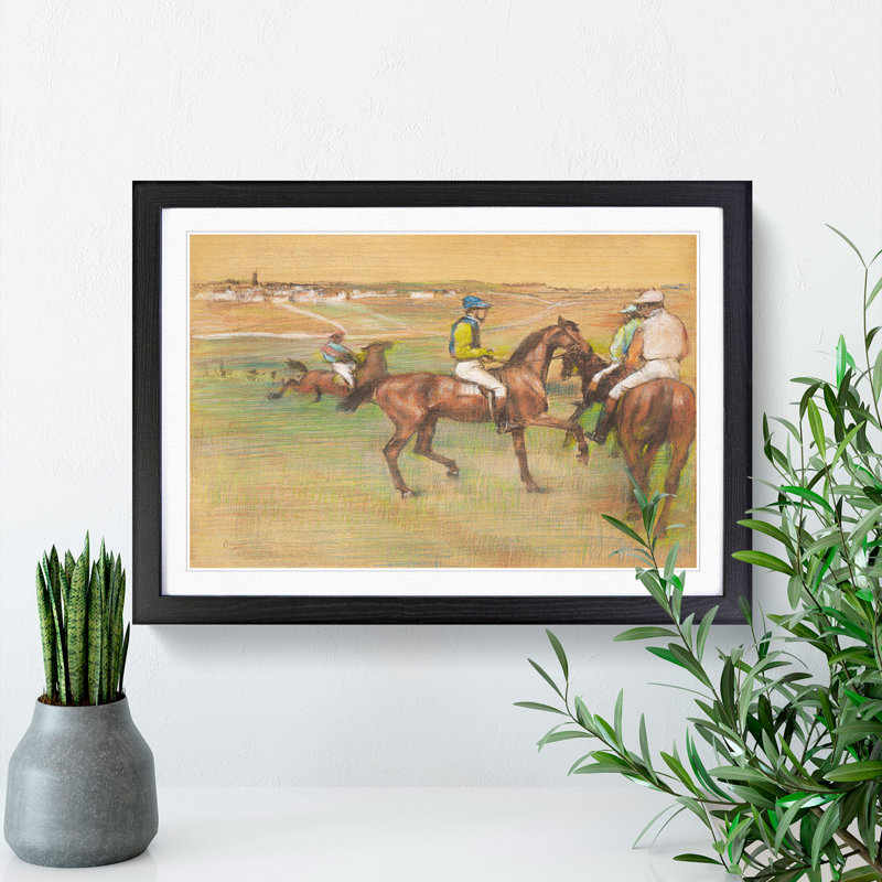 Race Horses by Edgar Degas - Framed Print, Black Framed, 36cm H x 48cm W x 2cm D