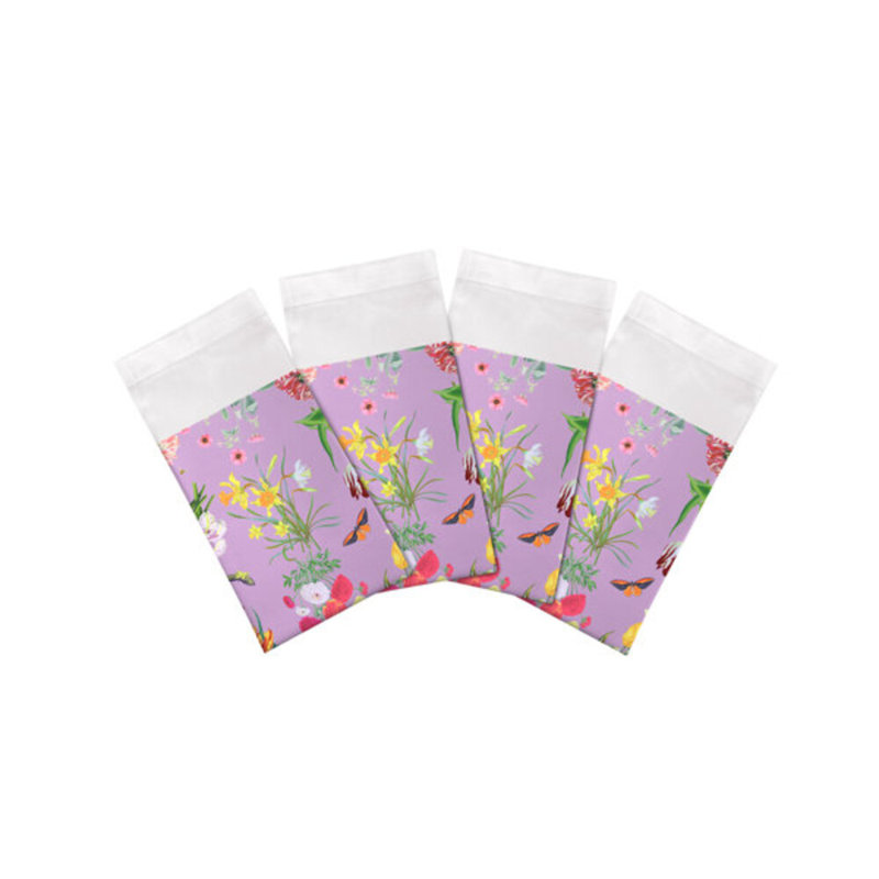Flora Fauna Cotton Blend Square Napkins, Orchid