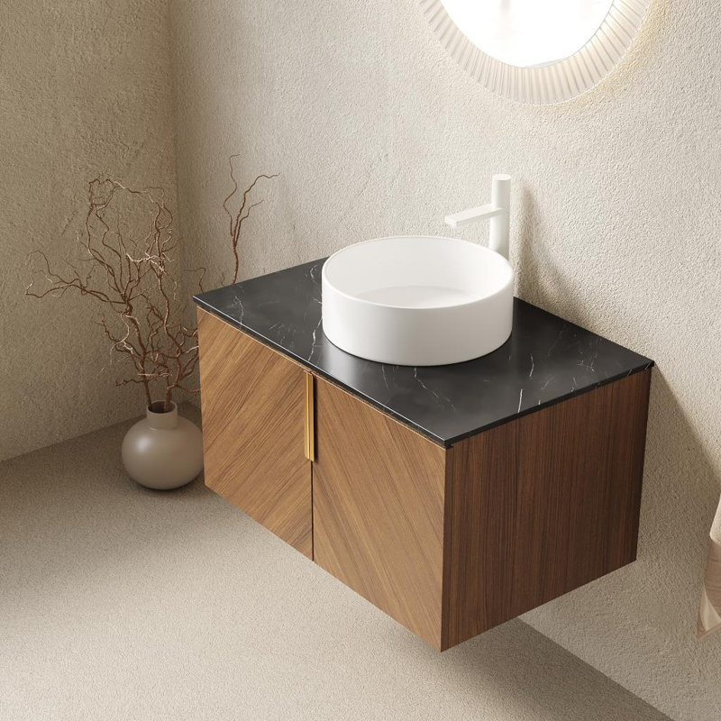 Meuble-lavabo mural 30 po avec lavabo en céramique