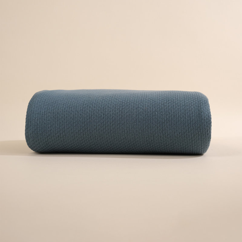 Cotton Bedspread, 63" x 87" Bedspread, Blue