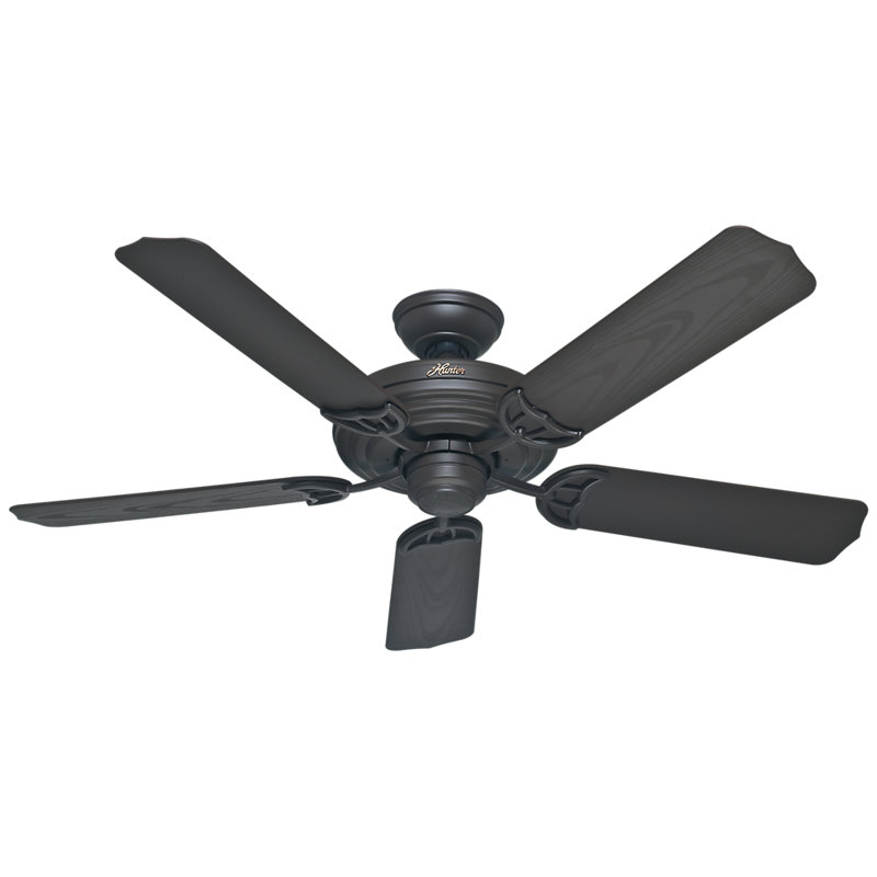 52" Sea Air 5 - Blade Outdoor Standard Ceiling Fan with Pull Chain, Bronze