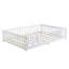 Lit double pleine grandeur avec porte, cadre de lit plateforme en bois massif avec clôture-908264164