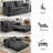 74" Pull Out Sofa Bed, Convertible Sleeper Sofa Bed With USB Ports, Corduroy Upholstered Couch With Chaise Lounge For Living Room, Guest Room, Dark Gray-854966178