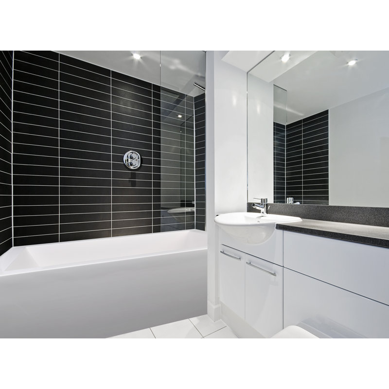 Thames 66'' x 32'' Soaking Solid Surface Bathtub, Matte White, Satin Nickel