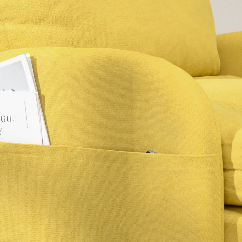 Rowen 70cm Wide Velvet Standard Recliner, Yellow