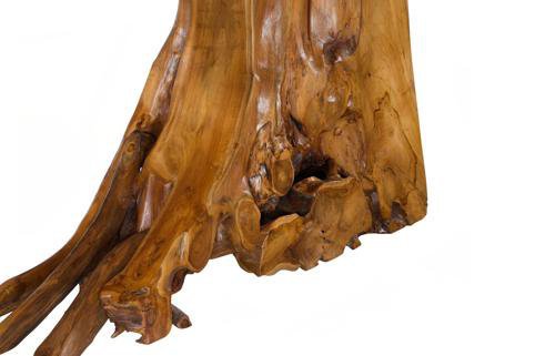 Teak Wood Console Table, Iron Sheet Top