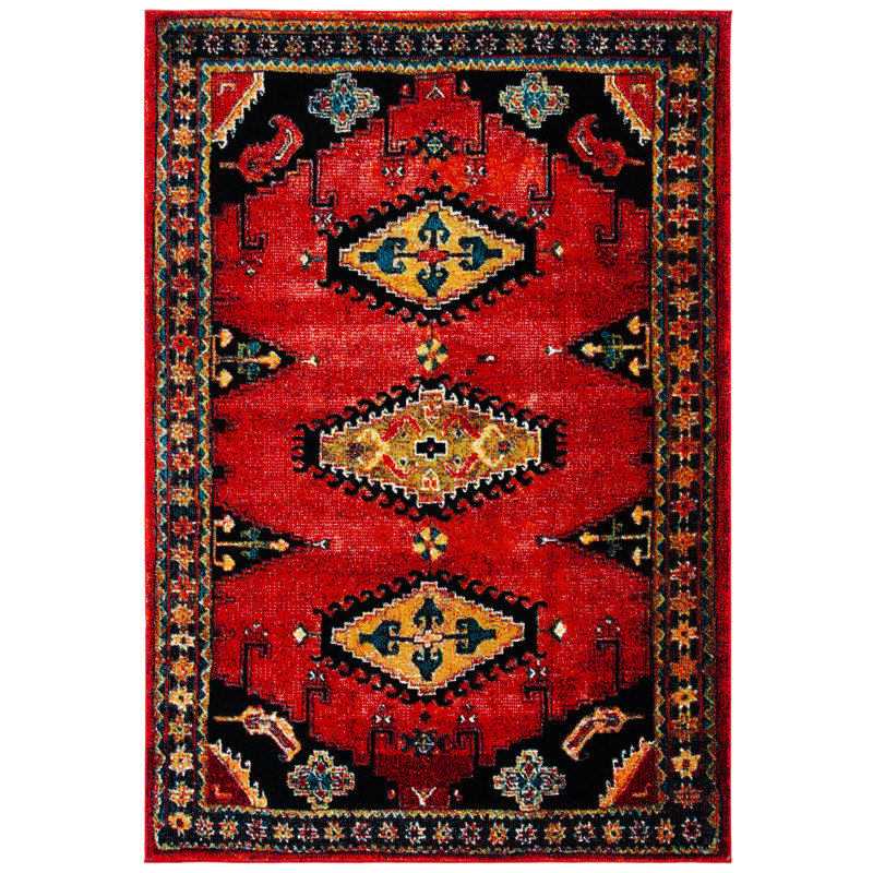 Tapis rouge / noir du Sud-Ouest duchamps, Rectangle 8 pi x 10 pi
