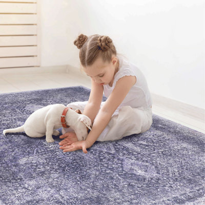 Tapis lavables à la machine 2 pi x 3 pi, à poils courts, antidérapants, antitaches, pour chambre à coucher, salle à manger - tapis anthracite 2 pi x 3 pi, pliables, pour la cuisine, pour la vie