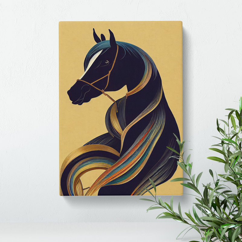 Art Deco Horse No.2 - Wrapped Canvas Print, 60cm H x 40cm W x 3cm D