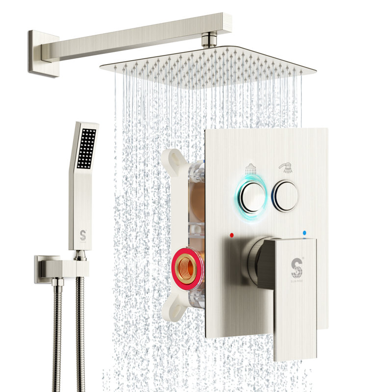 Push Button Shower System, Brushed Nickel
