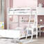 Lit simple superposé au dessus d'un lit double avec bureau-151748939