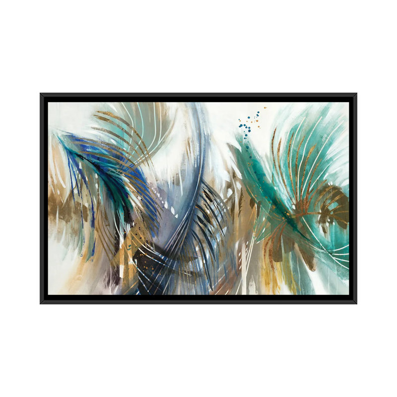 " Solstice " by K. Nari, 18" H x 26" W x 1.5" D, Black Framed Canvas