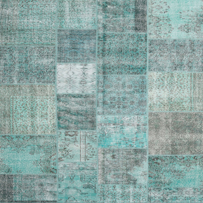 Tapis crème / bleu Shamong, Carré 6 pi