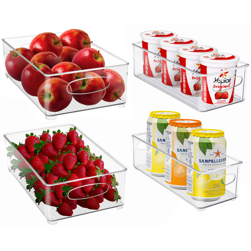 Clear Stackable Plastic Pantry Organizer Bins for Kids