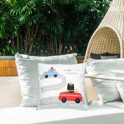 Coussin d'extérieur Be A Friend Birds, imprimé par Carla Daly