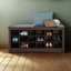 Armoire de rangement pour chaussures et banc d'entrée avec 18 casiers, rangement pour chaussures et accessoires, fabrication en stratifié durable