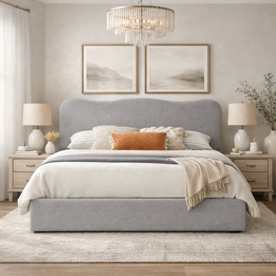 Lit plateforme tapissier Bensu Boucle