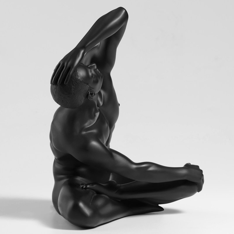H 6,1 po mâle nu - 467 (noir), résine de polyester