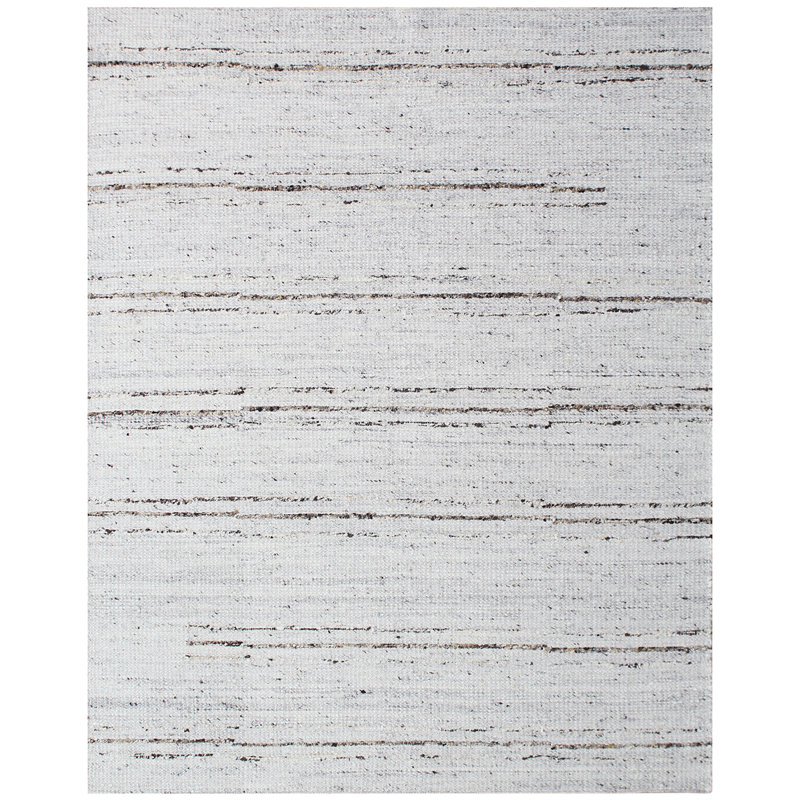 Tapis argenté / brun de haute qualité noué à la main, Rectangle de 10 pi x 14 pi