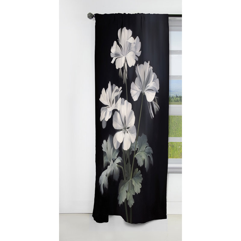 Guenther - Rideau occultant à motif floral Geraniums - 1 panneau, L 52 po x L 90 po