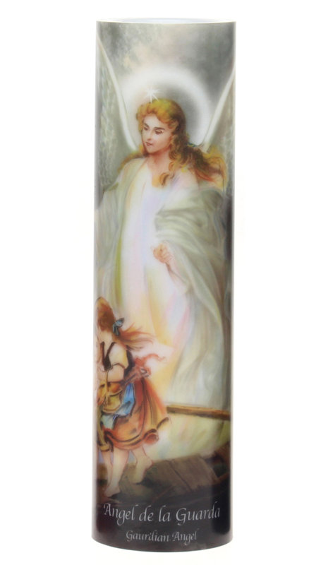 Unscented Flameless Pillar Candle with Plastic Holder