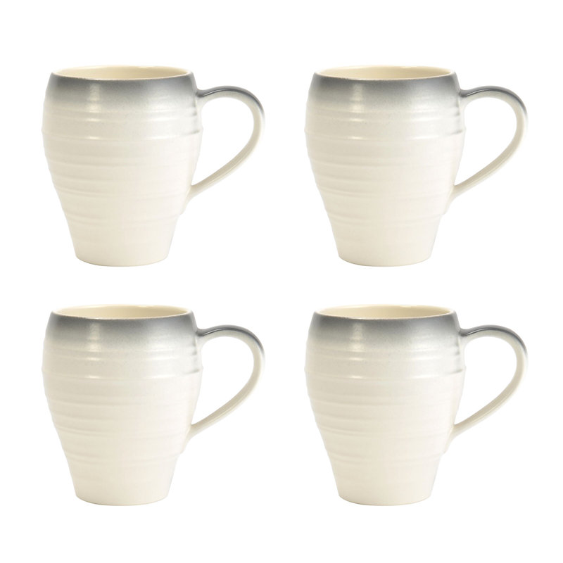 Swirl 16 Piece Dinnerware Set, Service for 4, Ombre Graphite