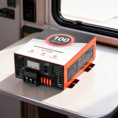 RV Power Converter, 100 Amp, 110V AC to 12V DC RV Converter Battery Charger, Multi Stage Smart Charging, 13V to 16.5V Operating Range, Compatible with Lithium & Lead Acid Battery, for Camper