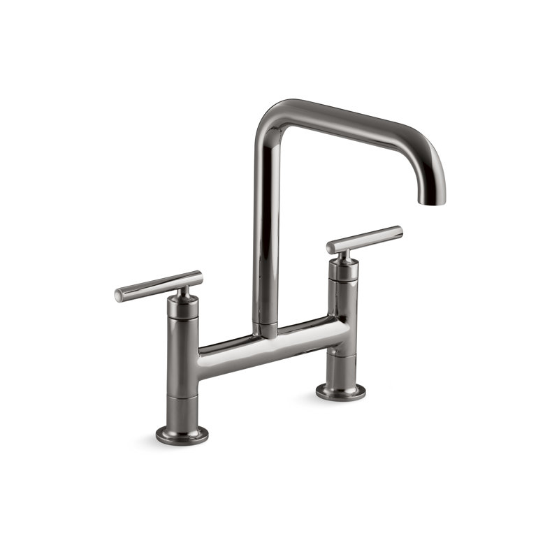 Purist® Two-Hole Deck-Mount Bridge Kitchen Sink Faucet, Vibrant Titanium