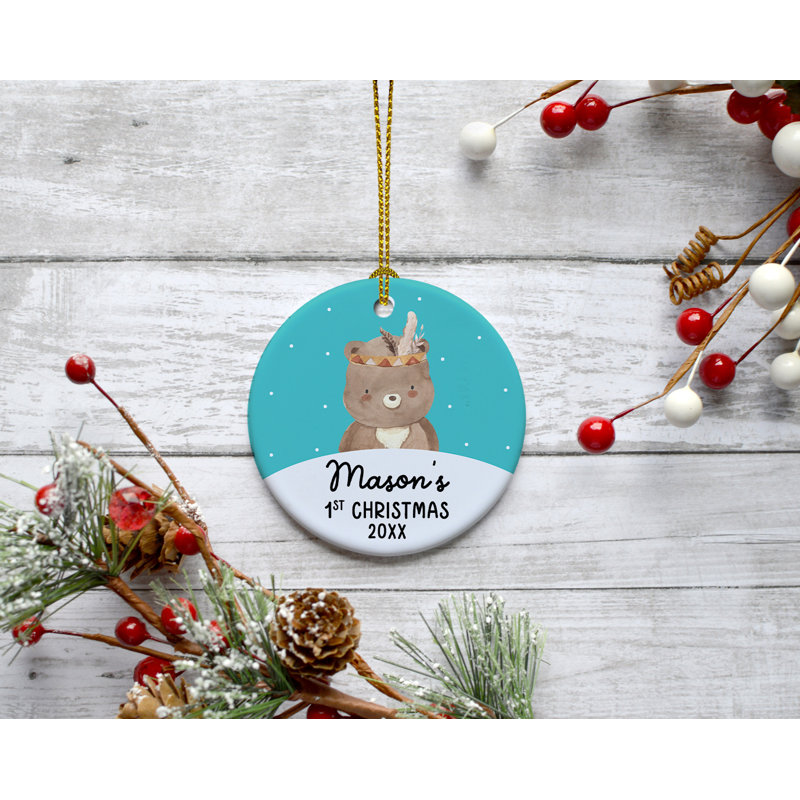 Ornement rond en forme d'ours, Blue