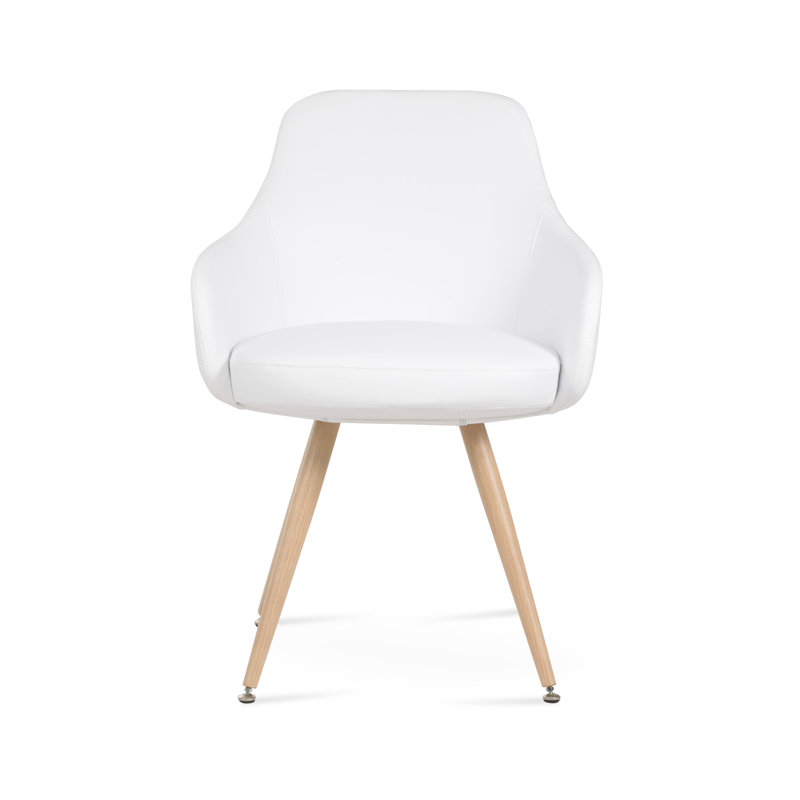 Chaise avec accoudoirs Gazel Star, Blanc, Naturel