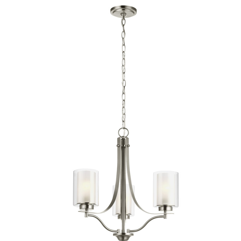 Elmwood Park Three Light Chandelier from Generation Lighting , Brushed Nickel, No