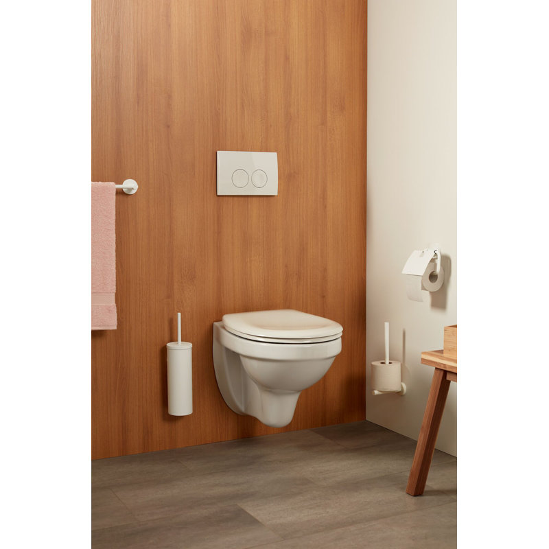 Cosmos Wall Mounted Toilet Brush and Holder, White