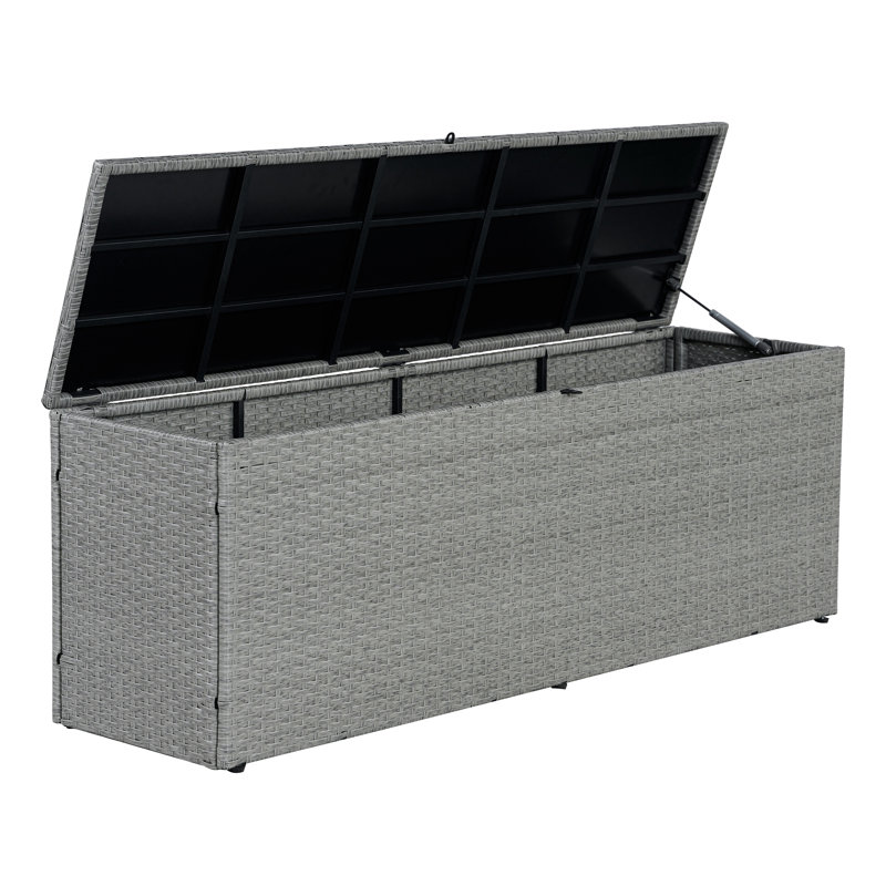 Boîte de rangement Happimess Nino, Gris, H 20,47 po x l 59,06 po x P 15,35 po