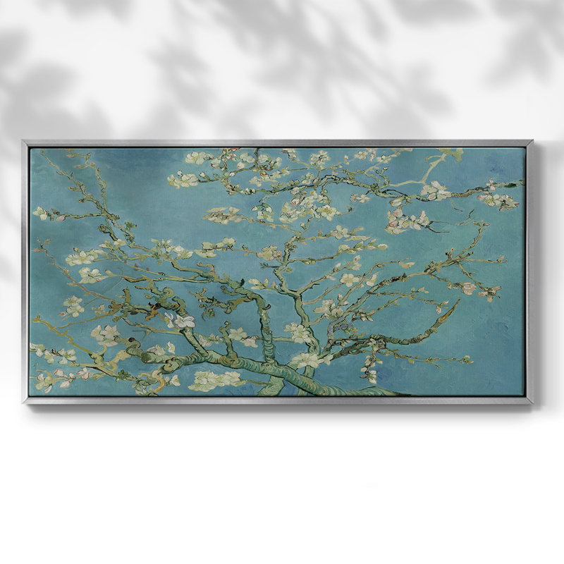 Botanical Series-CDXCVII - Toile tendue avec châssis encadré - Prêt à être accroché, H 21 po x l 41 po, Argent argent