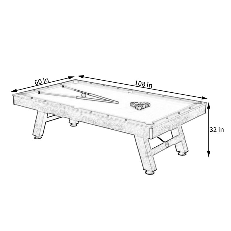 Table de billard avec pieds IQOWEL, Orange, 8'