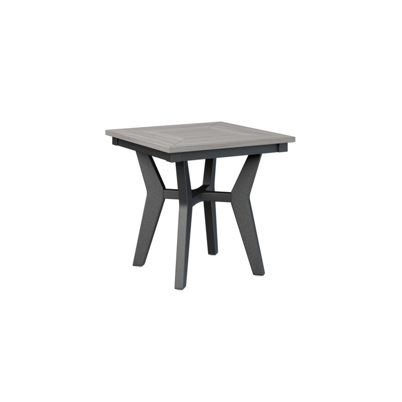 Mayhew Outdoor Square Side Table, Driftwood Gray, Black