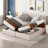 Platform Bed Upholstered Platform Bed Included Two Twin Size Beds, Hydraulic Storage Systems And Vertical Stripe Headboard-107402884