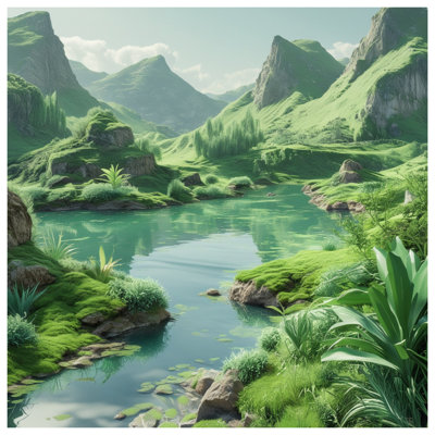 Tapis de bain Lush Green Valley
