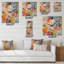 Bleu et jaune tourbillons de couleur - grande horloge murale moderne-955391670