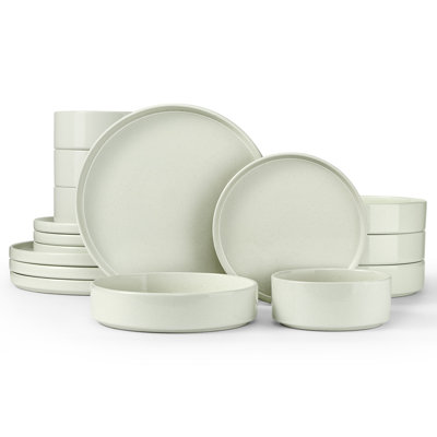 Wilmall Dinnerware Sets For 4, Round 16-piece Kitchen Plates And Bowls Sets, Microwave & Dishwasher Safe, Scratch Resistant