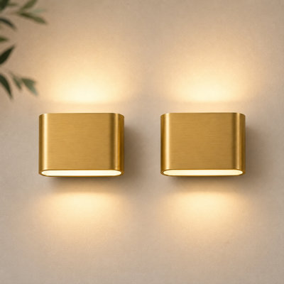 6.2'' x 4.7'' Dimmable Metal Square Wall Sconce Flush Mounted Sconces Light Wall Lamp
