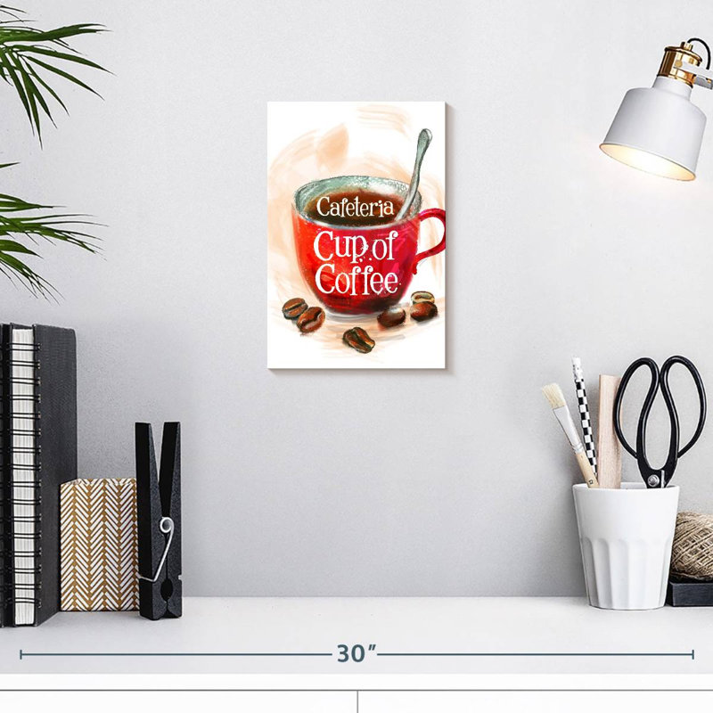 Yarlin Cafeteria Coffee Sign, 12" H x 8" W