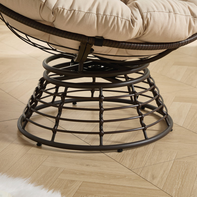 Fauteuil Papasan ergonomique et confortable, Tissu beige