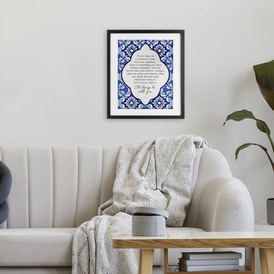 «Always Be With You Inspiration», reproduction sous verre encadrée, design par lettré et doublé