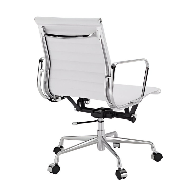Chaise de bureau à dossier bas Toni, Blanc