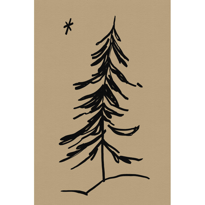 Croquis du sapin d'hiver II, H 36 po x l 24 po x P 1,25 po