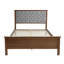 Farmhouse Upholstered Queen Bed with Adjustable Tufted Headboard