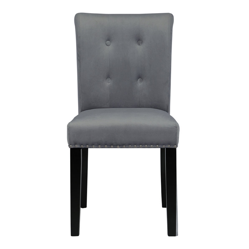 Bonds 47cm H Velvet Upholstered Side Chair in Light Grey